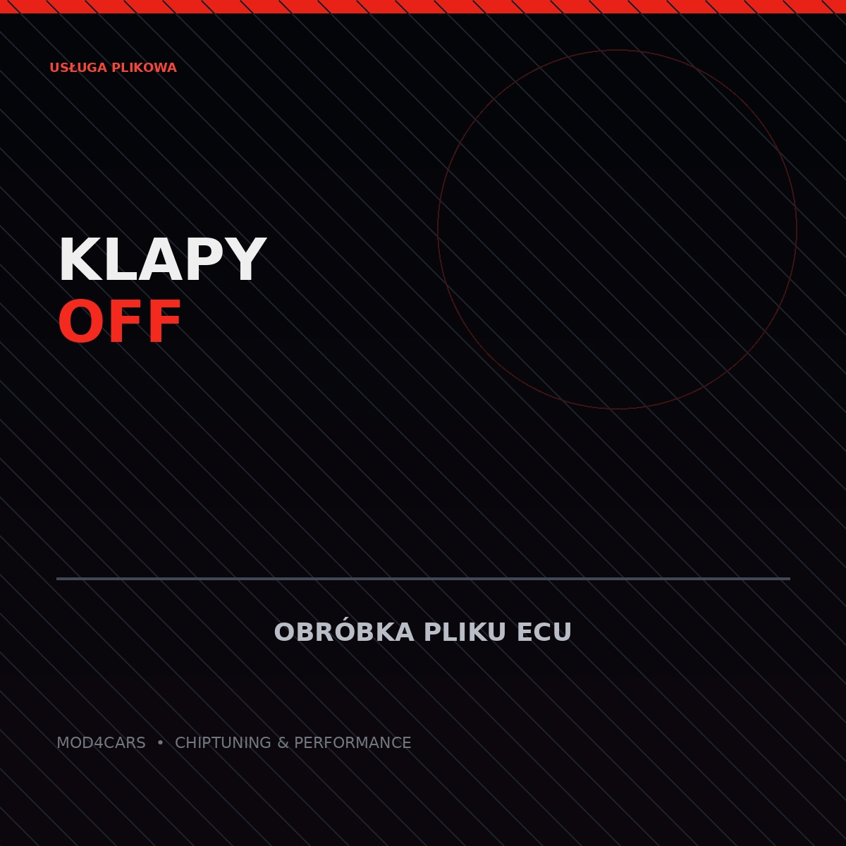 Klapy kolektora OFF — obróbka pliku ECU