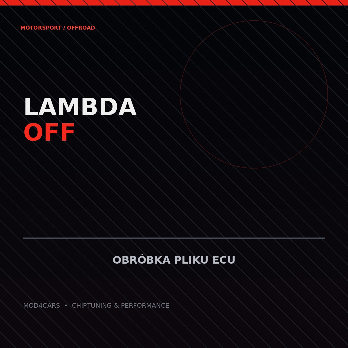 Lambda OFF — obróbka pliku ECU